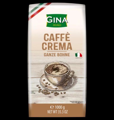 Gina Caffe Crema Kawa Ziarnista 1 kg Gina Caffe Crema Kawa Ziarnista 1 kg