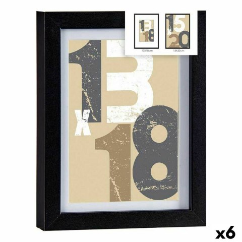 Ramka na Zdjęcia 18 x 23 x 2,5 cm Czarny Szkło Drewno MDF (6 Sztuk) Ramka na Zdjęcia 18 x 23 x 2,5 cm Czarny Szkło Drewno MDF (6 Sztuk)