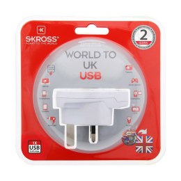 Adapter Elektryczny Skross 1500267 Zjednoczone Królestwo Wielkiej Brytanii i Irlandii Północnej Międzynarodowy 1 x USB