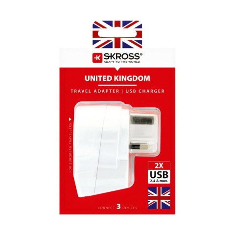 Adapter Elektryczny Skross 1500280 USB x 2 Europejski Zjednoczone Królestwo Wielkiej Brytanii i Irlandii Północnej Adapter Elektryczny Skross 1500280 USB x 2 Europejski Zjednoczone Królestwo Wielkiej Brytanii i Irlandii Północnej