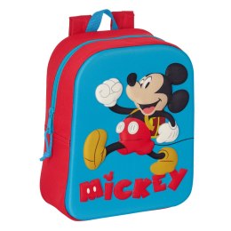 Plecak szkolny Mickey Mouse Clubhouse 3D Czerwony Niebieski 22 x 27 x 10 cm