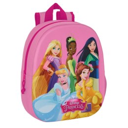 Plecak szkolny Disney Princess Różowy 27 x 33 x 10 cm 3D