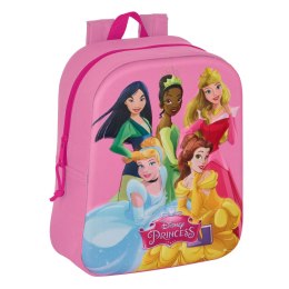 Plecak szkolny Disney Princess Różowy 22 x 27 x 10 cm 3D