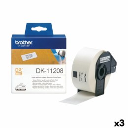 Etykiety do Drukarki Brother DK-11208 Biały/Czarny 38 X 90 mm (3 Sztuk)