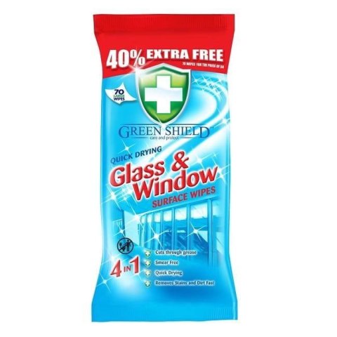 Green Shield Glass & Window Chusteczki Nawilżone do Szkła i Okien 70 szt. Green Shield Glass & Window Chusteczki Nawilżone do Szkła i Okien 70 szt.