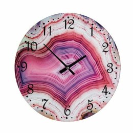 Zegar Ścienny Marmur Różowy Szkło 30 x 4 x 30 cm (4 Sztuk)