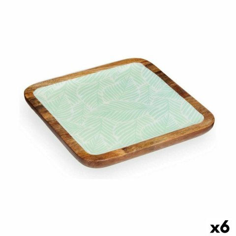 Dekoracja na Stół Biały Brązowy Kolor Zielony Liść roślin 25 x 25 cm (6 Sztuk) Dekoracja na Stół Biały Brązowy Kolor Zielony Liść roślin 25 x 25 cm (6 Sztuk)