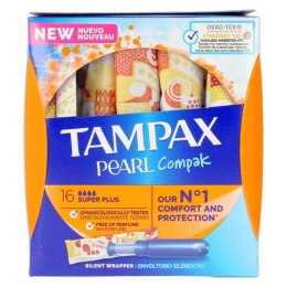 Tampon Super Plus Pearl Compak Tampax Tampax Pearl Compak 16 Sztuk