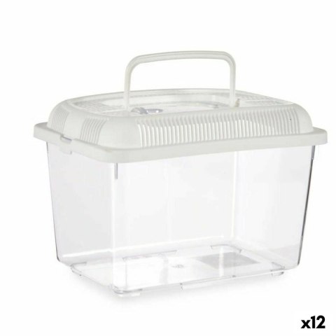 Akwarium Z uchwytem Średni Biały Plastikowy 3 L 17 x 16 x 24 cm (12 Sztuk)