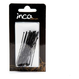 Wsuwki do włosów Inca Horquillas Moño Czarny 6 cm (20 Części)