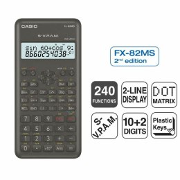 Kalkulator naukowy Casio FX-82 MS2 Czarny Ciemny szary Plastikowy