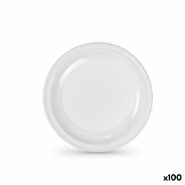 Zestaw talerzy wielokrotnego użytku Algon Biały Plastikowy 22 cm (100 Sztuk)