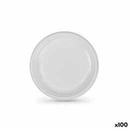 Zestaw talerzy wielokrotnego użytku Algon Biały Plastikowy 25 cm (100 Sztuk)