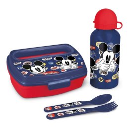 Zestaw obiadowy dla dzieci Mickey Mouse Happy smiles 21 x 18 x 7 cm Czerwony Niebieski