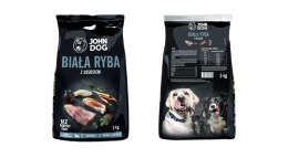 JOHN DOG Premium Ś/D Rasy Biała Ryba z Łososiem - sucha karma dla psa - 3 kg