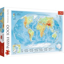 Puzzle 1000 elementów Mapa fizyczna świata
