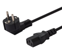 Kabel zasilający Schuko męski - IEC C13, kątowy, 3m, CL-146