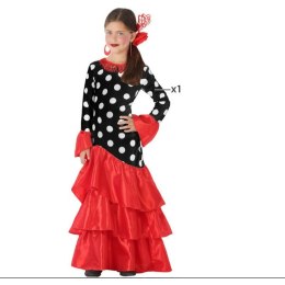 Kostium dla Dorosłych Flamenca Czarny Czerwony Hiszpania - 7-9 lat