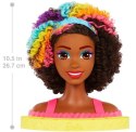 Barbie Głowa do stylizacji Neonowa tęcza kręcone włosy