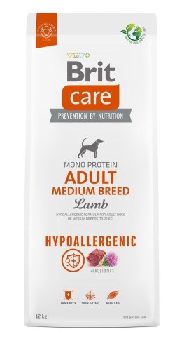 Brit Dog Hypoallergenic Adult Medium Lamb 12Kg+2Kg