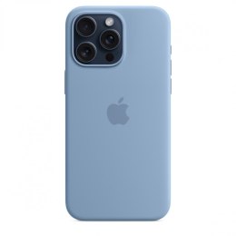 Etui silikonowe z MagSafe do iPhonea 15 Pro Max - zimowy błękit