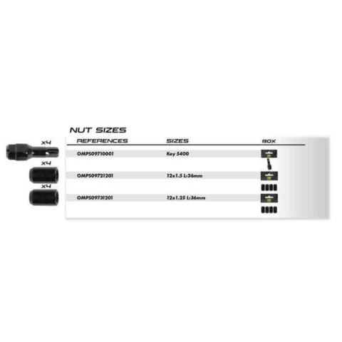 Nakrętka OMP OMPS09731201 M12 x 1,25 4 uds Czarny Nakrętka OMP OMPS09731201 M12 x 1,25 4 uds Czarny