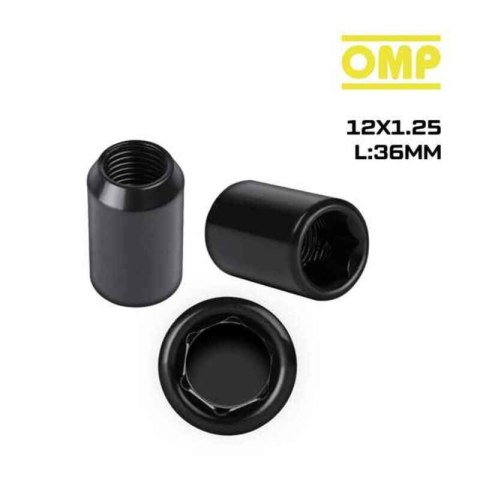 Nakrętka OMP OMPS09731201 M12 x 1,25 4 uds Czarny Nakrętka OMP OMPS09731201 M12 x 1,25 4 uds Czarny