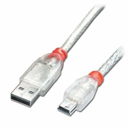 Kabel USB 2.0 A na Mini USB B LINDY 41782 Szary Przezroczysty 1 m