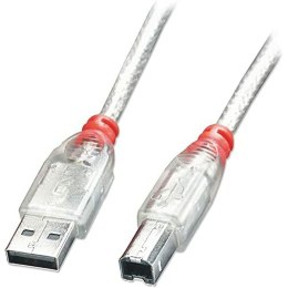 Kabel USB A na USB B LINDY 41753 Biały Przezroczysty