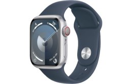 Watch Series 9 GPS + Cellular, 41mm Koperta z aluminium w kolorze srebrnym z paskiem sportowy w kolorze sztormowego błękitu - S/