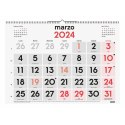 Kalendarz ścienny Finocam Wielokolorowy 2024 59 x 42 cm