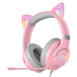 Słuchawki gamingowe X30 kocie uszy różowe (przewodowe)