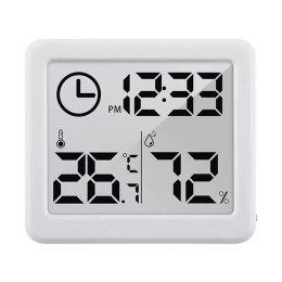 Termometr/higrometr z funkcją zegara GB384W Biały