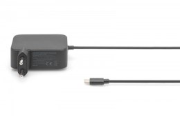 Ładowarka sieciowa zasilacz 1x USB-C PD 3.0 max. 100W GaN zintegrowany kabel 1,2m Czarna