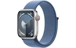 Watch Series 9 GPS + Cellular, 41mm Koperta z aluminium w kolorze srebrnym z opaską sportową w kolorze zimowego błękitu