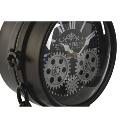 Stolné hodiny Home ESPRIT Czarny Srebrzysty Metal Szkło 18 x 17 x 33 cm
