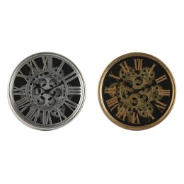 Zegar Ścienny Home ESPRIT Czarny Złoty Srebrzysty Metal Szkło 25 x 6,3 x 25 cm (2 Sztuk)