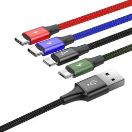 Kabel USB do Micro USB, USB-C i Lightning Baseus CA1T4-B01 Czarny 1,2 m