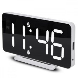 Zegar z alarmem i funkcją termometru GB383 Biały
