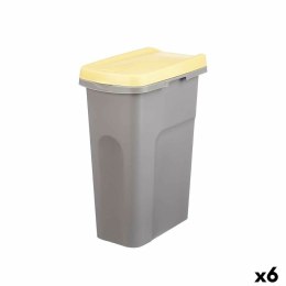 Kosz na Śmieci Stefanplast Żółty Szary Plastikowy 25 L (6 Sztuk)
