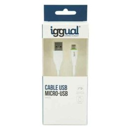 Kabel USB do micro USB iggual IGG316931 1 m Biały