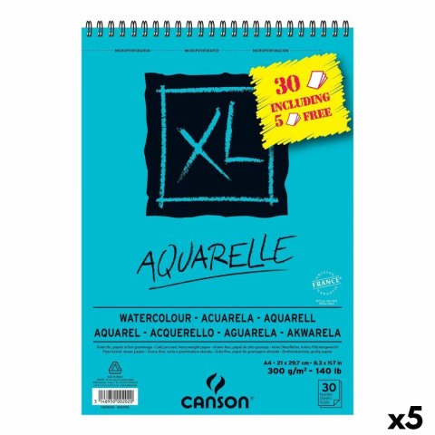 Blok rysunkowy Canson AQUARELLE XL 21 x 29,7 cm 5 Sztuk 30 Kartki 300 g/m² 210 x 297 mm Blok rysunkowy Canson AQUARELLE XL 21 x 29,7 cm 5 Sztuk 30 Kartki 300 g/m² 210 x 297 mm