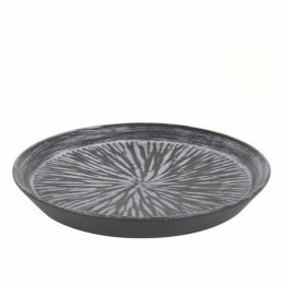 Talerz deserowy Inde Stoneware Lotus Czarny Porcelana (6 Sztuk)