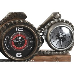 Stolné hodiny Home ESPRIT Brązowy Srebrzysty Metal Vintage 27 x 10,5 x 18 cm (2 Sztuk)