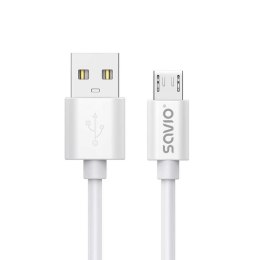 Kabel USB do micro USB Savio CL-167 Biały 3 m
