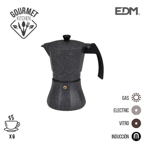 Włoska Kafeterka EDM Czarny Aluminium 6 Kubki Indukcja Włoska Kafeterka EDM Czarny Aluminium 6 Kubki Indukcja