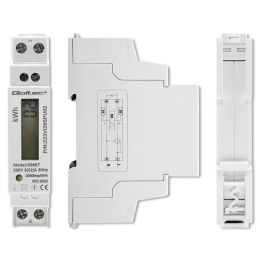 Jednofazowy elektroniczny licznik | miernik zużycia energii na szynę DIN | 230V | LCD | 2P | Slim