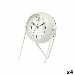 Stolné hodiny Biały Metal 18 x 21 x 12 cm (4 Sztuk)