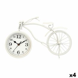 Stolné hodiny Rower Biały Metal 36 x 22 x 7 cm (4 Sztuk)