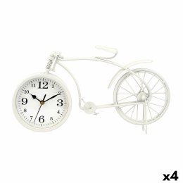 Stolné hodiny Rower Biały Metal 38 x 20 x 4 cm (4 Sztuk)